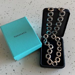 Tiffany & Co. Sterling Silver Square Cushion Chain Link Necklace In